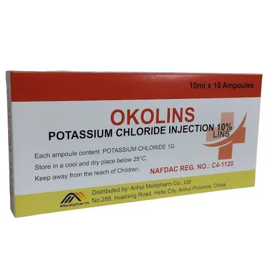 Okolins (potassium chloride) injection IV 1g (Medipharm)