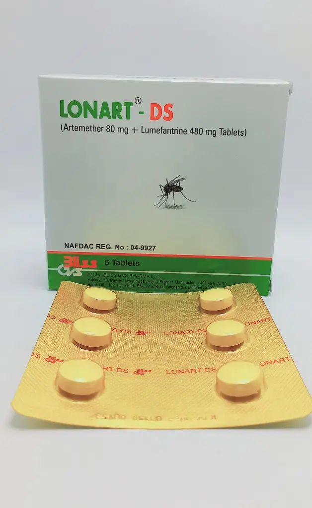 [akd575] Lonart-DS (Artemether 80mg + Lumefantrine 480mg) Tablets