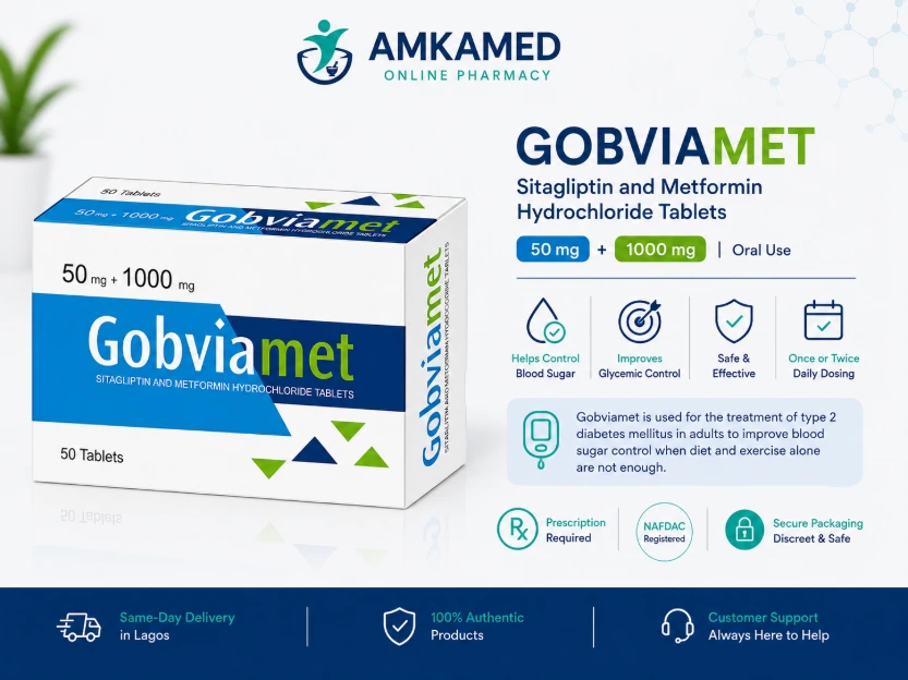 Gobviamet (Sitagliptin 50mg and Metformin 1000mg) tabs