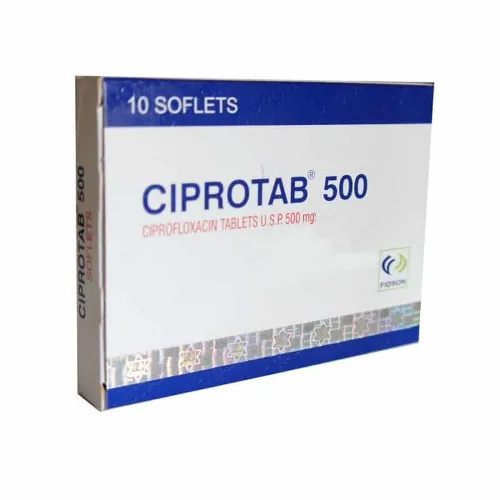 [akd209] Ciprotab (ciprofloxacin) 500mg Fidson x 10