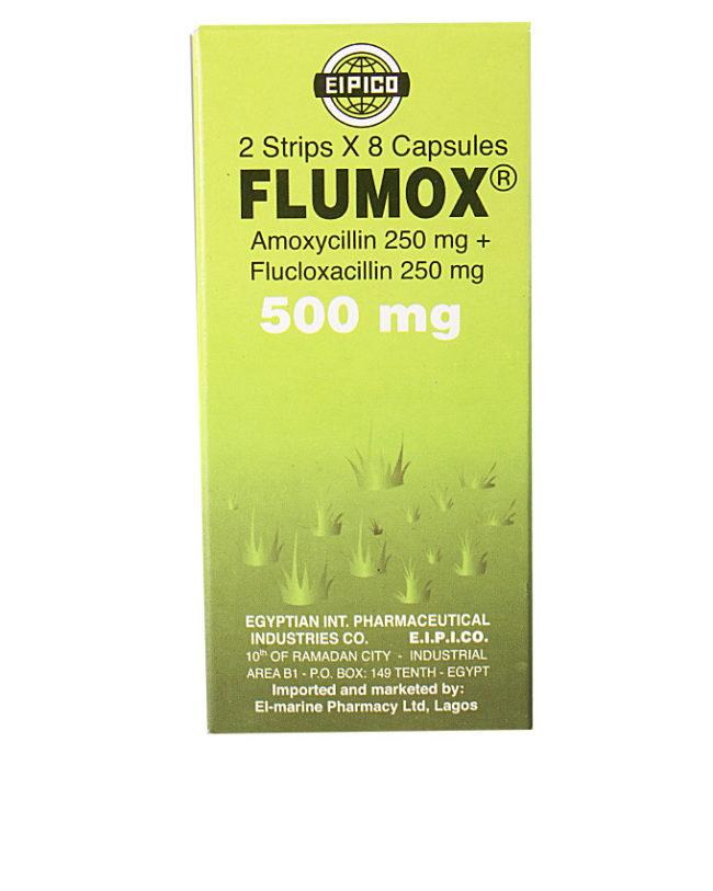 [akd410] Flumox 500mg (Amoxycillin 250mg + Flucloxacillin 250mg) Capsules