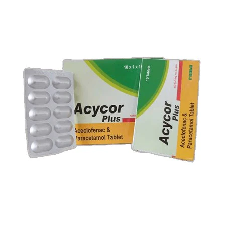 [akd025] Acycor Plus (Aceclofenac & Paracetamol Tablet) Pack