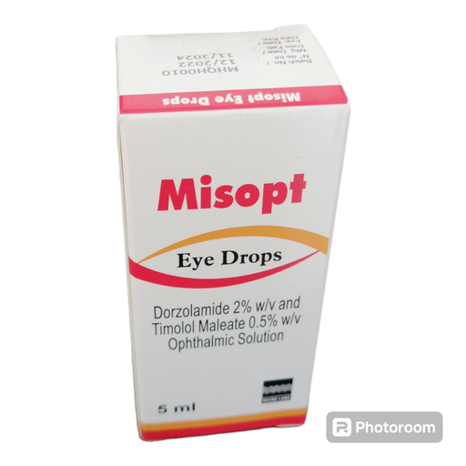 [akd632] Misopt (Dorzolamide 2% w/v & Timolol Maleate 0.5% w/v Opthalmic Solution) 5ml