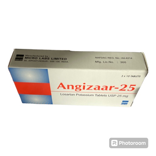 [akd078] Angizaar-25 (Losartan Potassium 25mg) Tablets