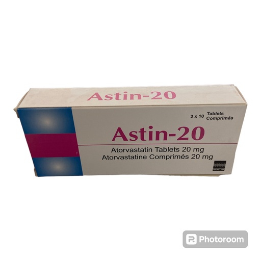 [akd105] Astin-20 (Atorvastatin 20mg) Tablets