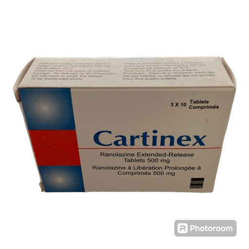 [akd182] Cartinex 500 (Ranolazine) Tablets