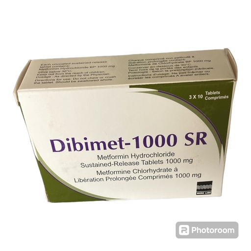 [akd297] Dibimet-1000 SR (Metformin Hydrochloride 1000mg) Tablets