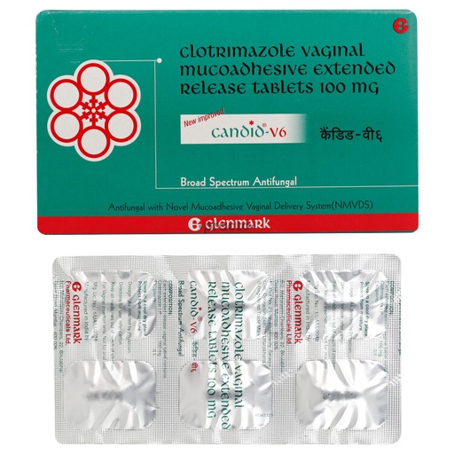 [akd174] Candid v6 vaginal insert tabs (clotrimazole) 100mg