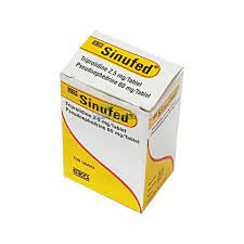 [akd876] Sinufed (Triprolidine 2.5mg and Pseudoephedrine 60mg) Tablets